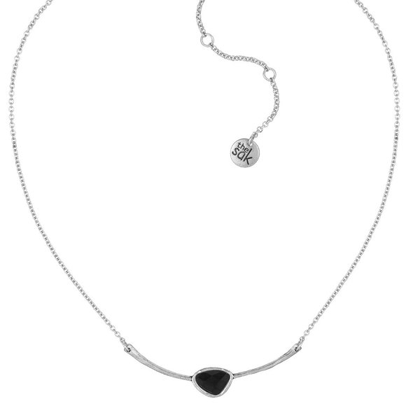 The Sak - Small Stone Smile Necklace 16 (Black/Silver) - Picture 2 of 4